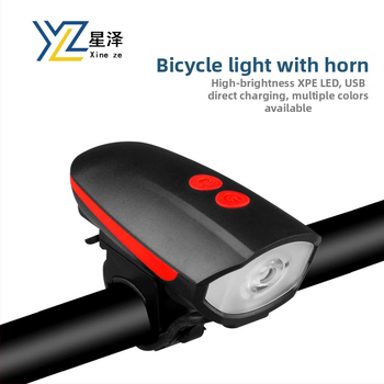 Prednja svjetiljka za bicikl s rogom 7588 – punjiva USB-C, montaža remenom, za noćnu vožnju