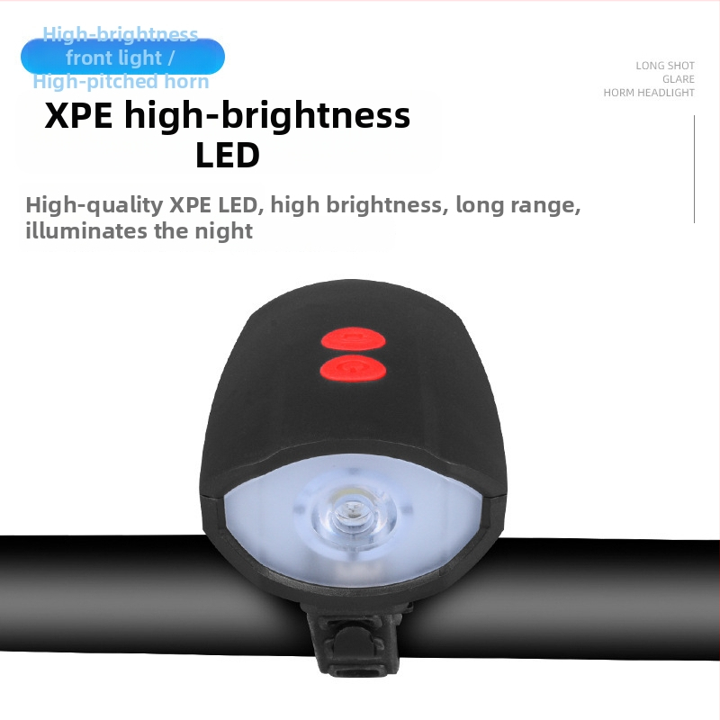 Prednja svjetiljka za bicikl s rogom 7588 – punjiva USB-C, montaža remenom, za noćnu vožnju