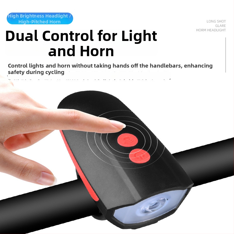 Prednja svjetiljka za bicikl s rogom 7588 – punjiva USB-C, montaža remenom, za noćnu vožnju