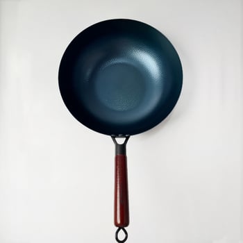 Wok od nepremazanog željeza, s dnom od kovanog željeza, pogodan za plinsku ploču, težina 1,3 kg