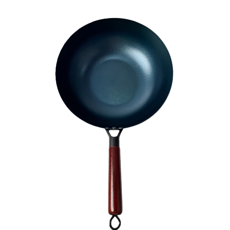 Wok od nepremazanog željeza, s dnom od kovanog željeza, pogodan za plinsku ploču, težina 1,3 kg