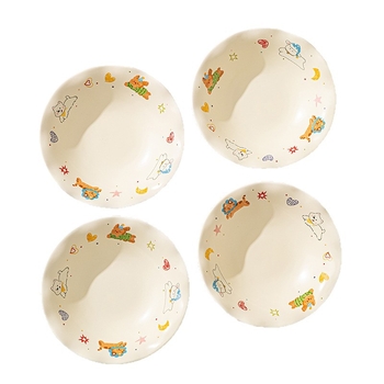 Tava ceramică pentru air fryer cu mâneri duble, model desen animat, formă neregulată