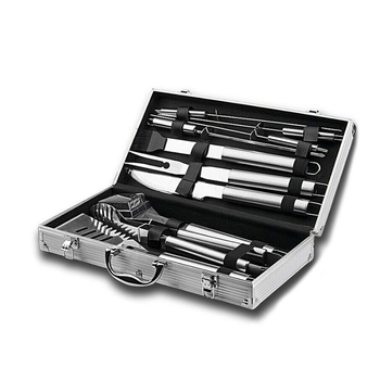 Set de unelte pentru grătar cu cuțit, clemă, perie, furcă și lopată - oțel inoxidabil, Yongfa