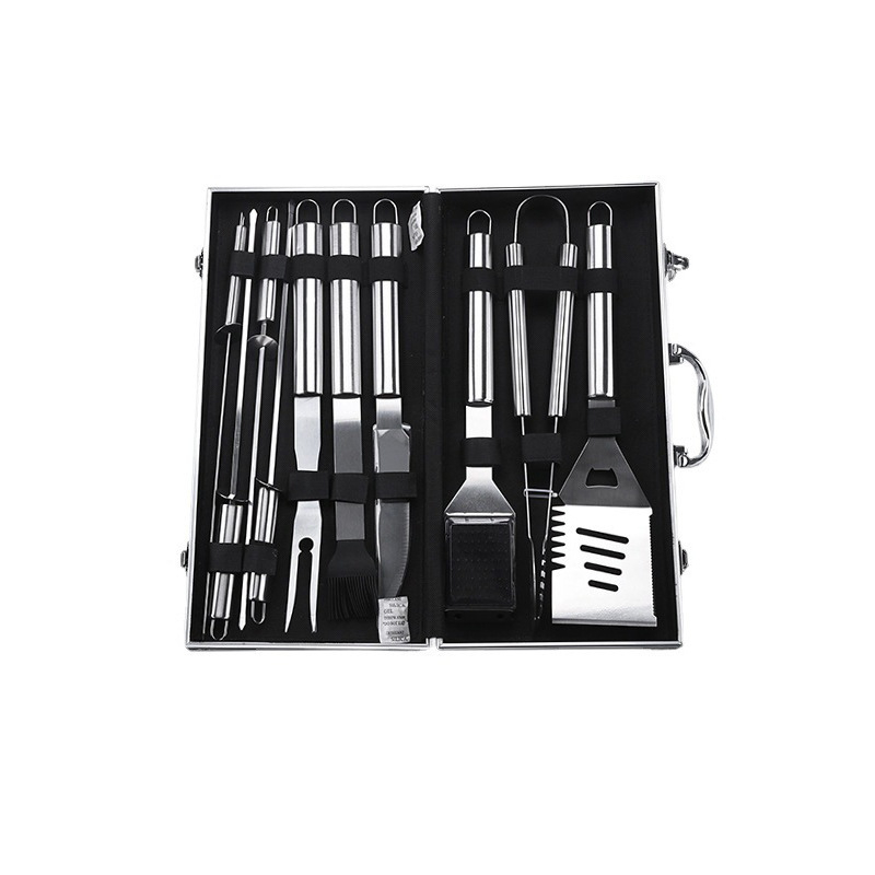 Set de unelte pentru grătar cu cuțit, clemă, perie, furcă și lopată - oțel inoxidabil, Yongfa