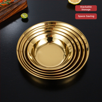 Line Line Rabbit 304 ανοξείδωτο ατσάλι, κυκλικός βαθύς πιάτο, απλός σχεδιασμός, ηλεκτροπλατιωμένη επιφάνεια