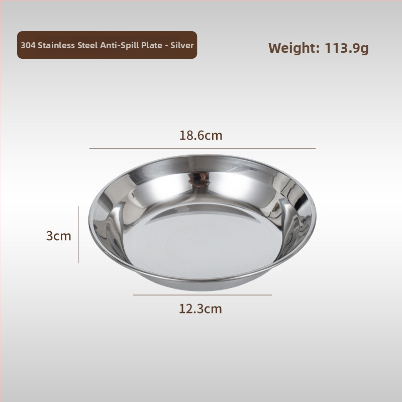 Line Line Rabbit 304 ανοξείδωτο ατσάλι, κυκλικός βαθύς πιάτο, απλός σχεδιασμός, ηλεκτροπλατιωμένη επιφάνεια