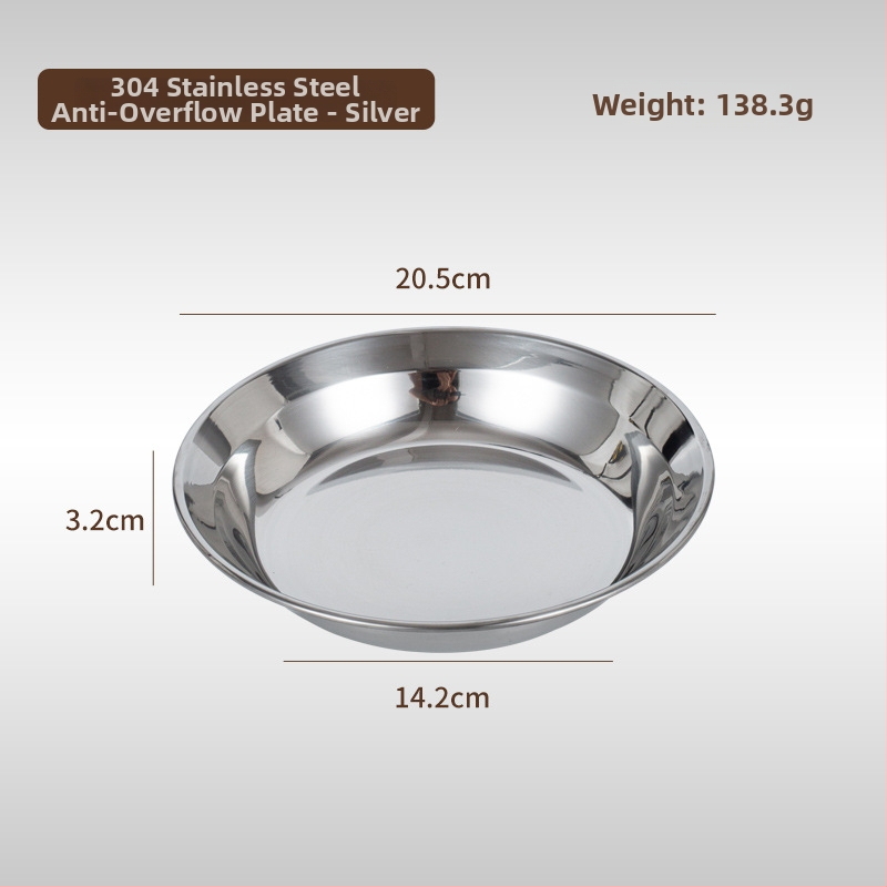 Line Line Rabbit 304 ανοξείδωτο ατσάλι, κυκλικός βαθύς πιάτο, απλός σχεδιασμός, ηλεκτροπλατιωμένη επιφάνεια