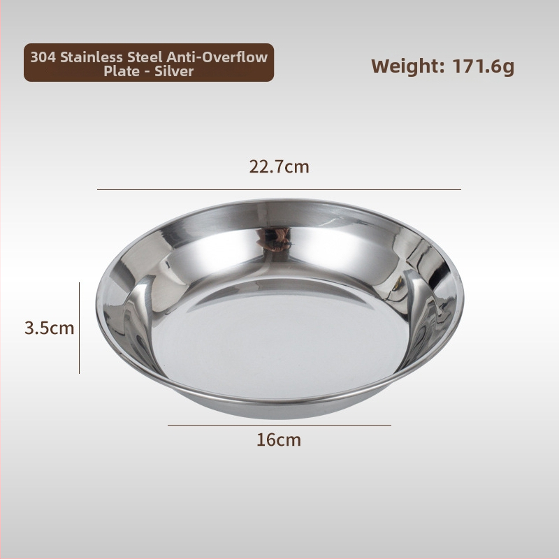 Line Line Rabbit 304 ανοξείδωτο ατσάλι, κυκλικός βαθύς πιάτο, απλός σχεδιασμός, ηλεκτροπλατιωμένη επιφάνεια