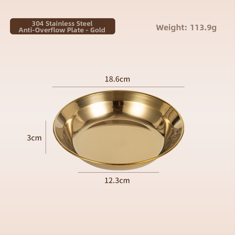 Line Line Rabbit 304 ανοξείδωτο ατσάλι, κυκλικός βαθύς πιάτο, απλός σχεδιασμός, ηλεκτροπλατιωμένη επιφάνεια