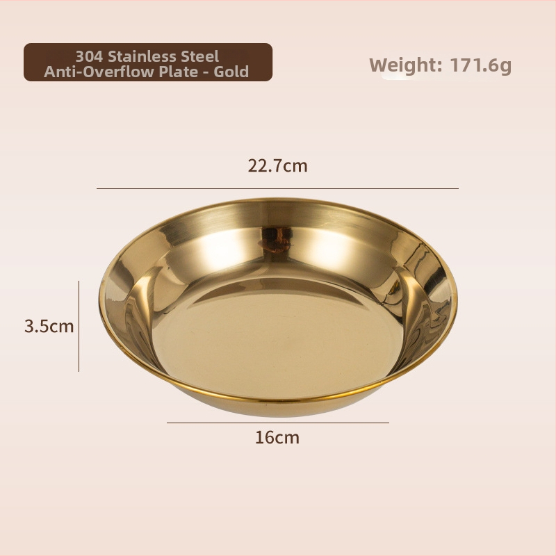 Line Line Rabbit 304 ανοξείδωτο ατσάλι, κυκλικός βαθύς πιάτο, απλός σχεδιασμός, ηλεκτροπλατιωμένη επιφάνεια