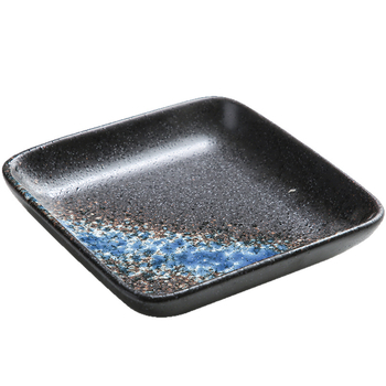 Κεραμική τετράγωνη πιάτέλα, ριγέ σχέδιο, ιαπωνικό στυλ, ασφαλής για φούρνο μικροκυμάτων