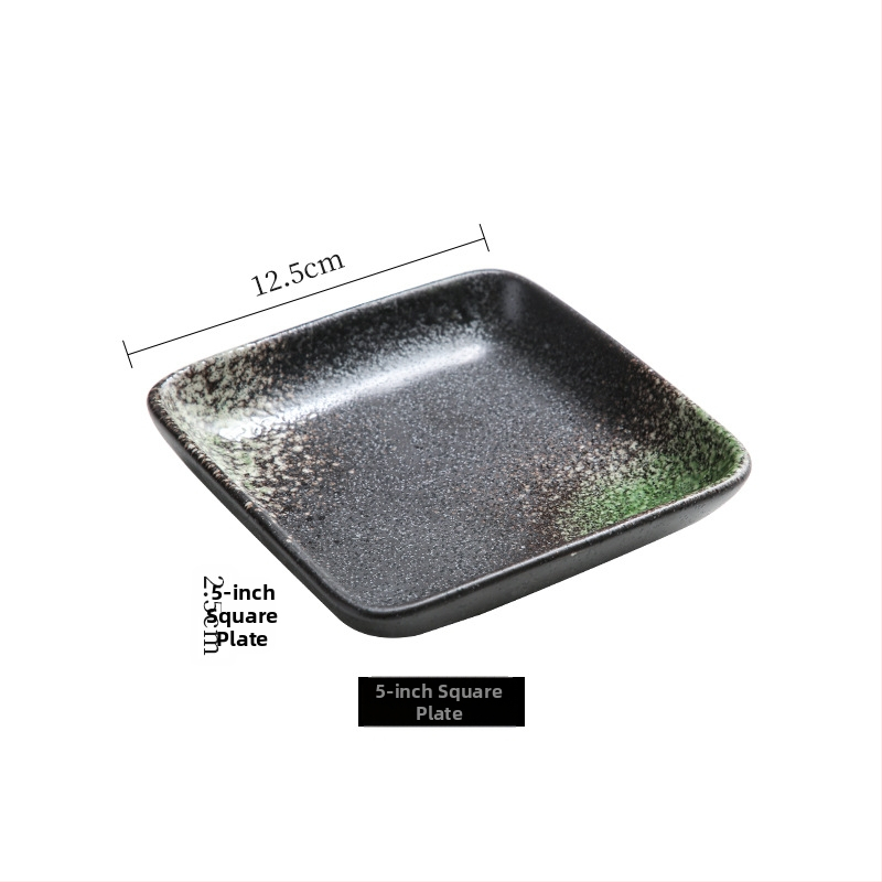 Κεραμική τετράγωνη πιάτέλα, ριγέ σχέδιο, ιαπωνικό στυλ, ασφαλής για φούρνο μικροκυμάτων