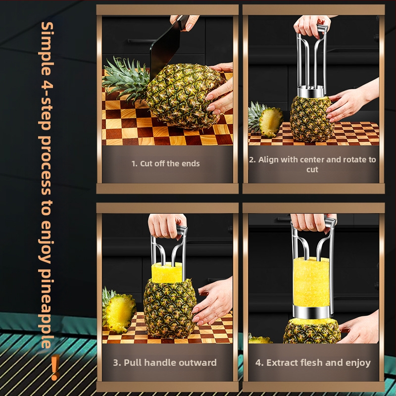 Odstraňovač jadierok ananásu a extraktor dužiny, 304 nerezová oceľ, úspora námahy, viacúčelový, moderný minimalistický dizajn
