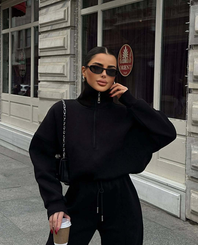 Dva komada ženski casual set: patchwork kardigan pulover i hlače, poliester, jesen 2025, gradski stil