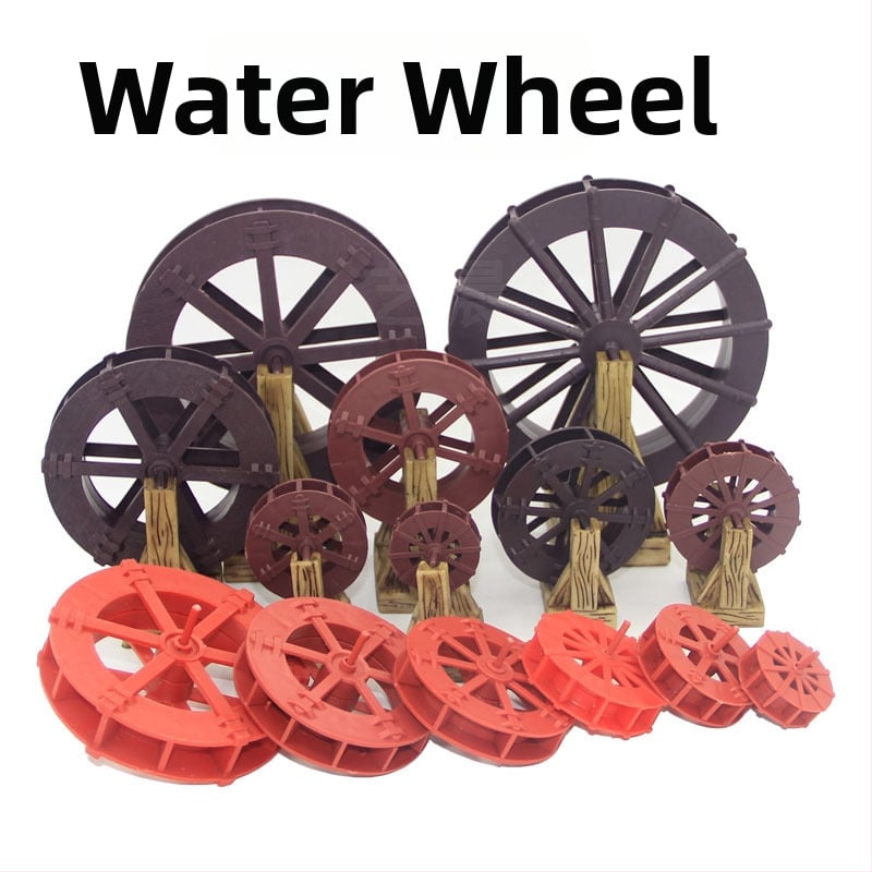 Διακοσμητικός Τροχός Νερού Κήπου – Υλικό: Μεταξωτό Λουλούδι, Κυκλοφορία Νερού, Διακόσμηση Βραχώδους Κήπου