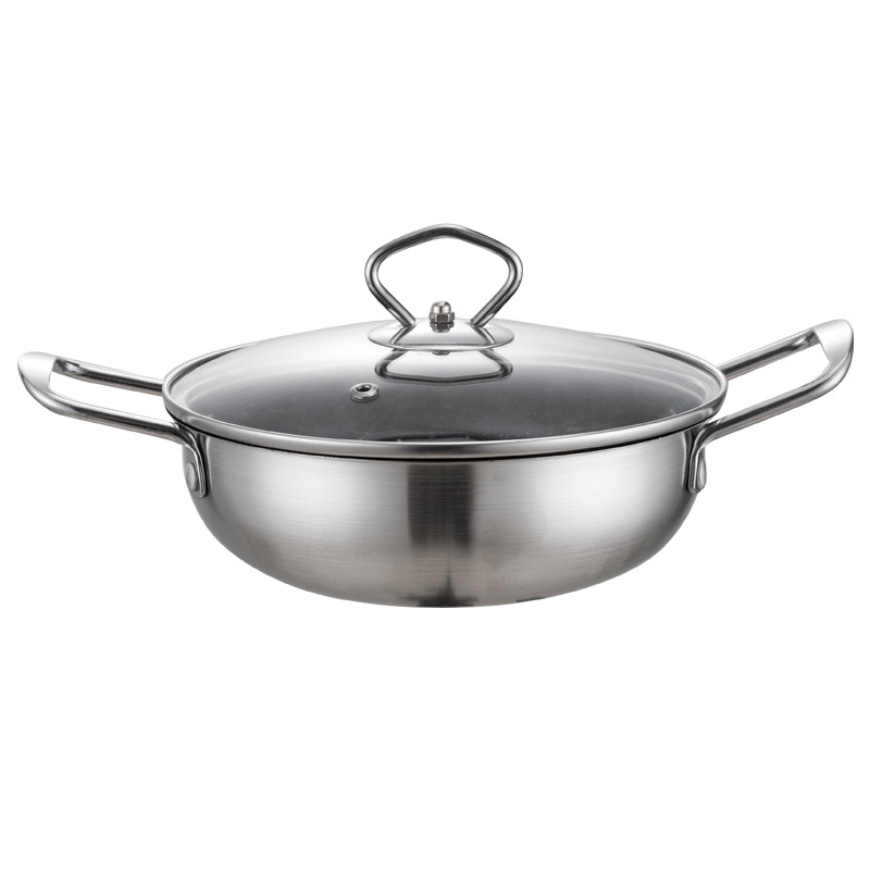 Korejskog stila, nehrđajući čelik s neprijanjajućim premazom – lonac za juhu i suhi lonac s staklenim poklopcem