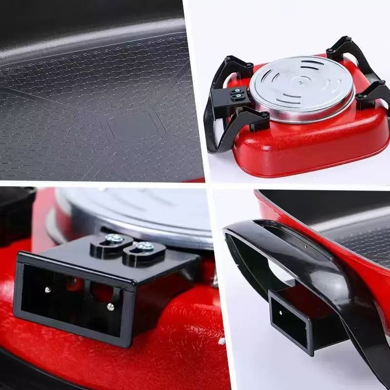 Електрически квадратен съд за готвене, 4–5 л, мощност 1201–1500 W, вътрешен съд от алуминиева сплав, 2-в-1 горещ съд и грил, регулируема температура