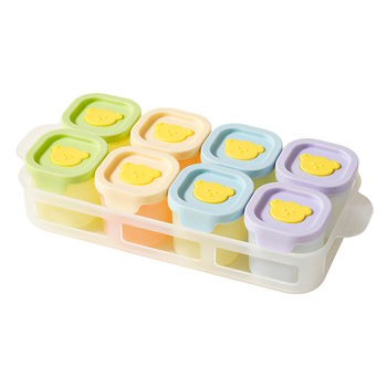 Tavă din silicon pentru hrana bebelușilor, porții independente, set de 2, pentru congelare și gătire la abur, Lusn/Rushan, potrivită pentru copii peste 12 luni