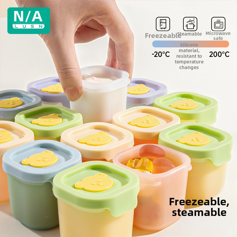 Silikónová miska na detskú stravu na mrazenie a parenie, 2 kusy, nezávislé porcie, Lusn/Rushan, vhodné od 12 mesiacov