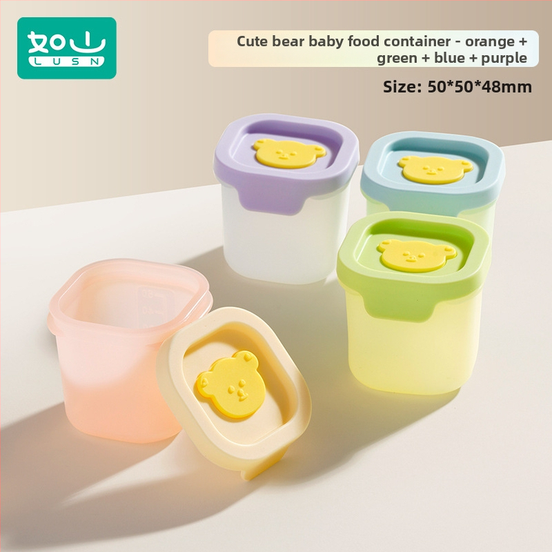 Tavă din silicon pentru hrana bebelușilor, porții independente, set de 2, pentru congelare și gătire la abur, Lusn/Rushan, potrivită pentru copii peste 12 luni