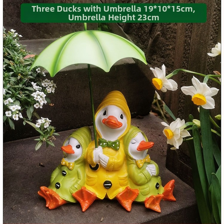 Kačacia ozdoba na záhradu – ručne maľovaná socha zo syntetickej živice, vhodná pre dvor, terasu a balkón, odolná voči poveternostným vplyvom