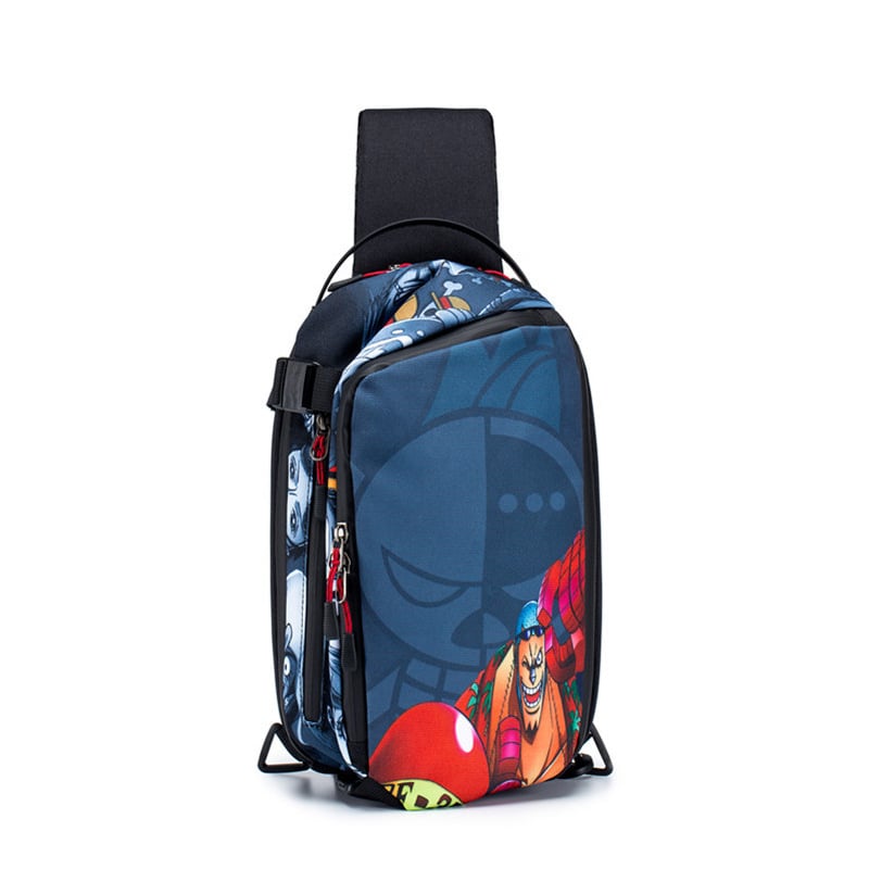 Férfi mellkas táska, vízálló, 8 hüvelykes laptop rekesz, poliészter, anime minta, Fagers