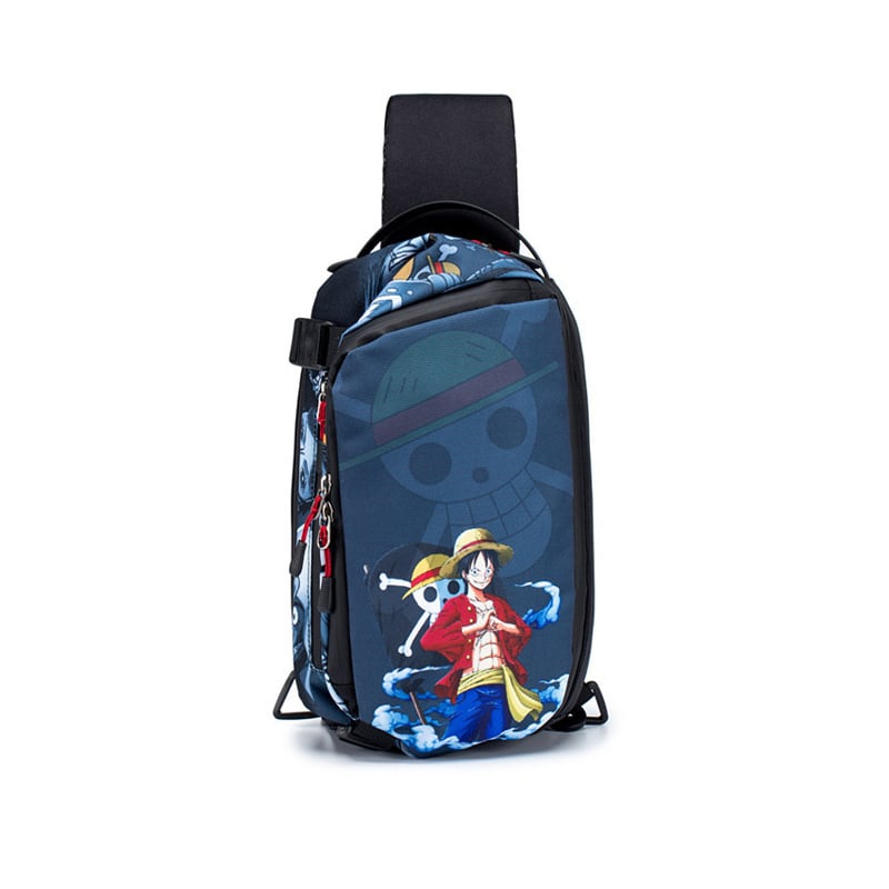 Férfi mellkas táska, vízálló, 8 hüvelykes laptop rekesz, poliészter, anime minta, Fagers