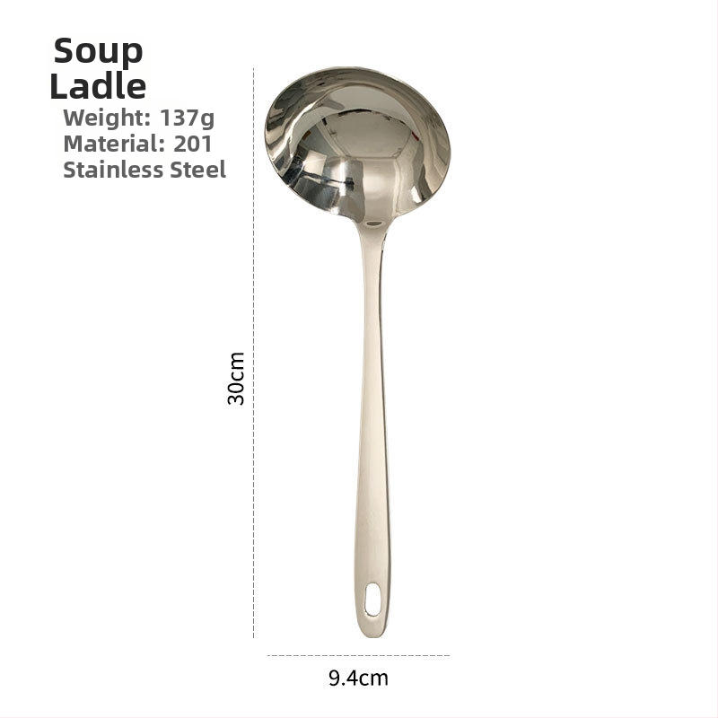 Set od 201 nehrđajućeg čelika: špatula s otvorima i žlica za juhu – mali kuhinjski set