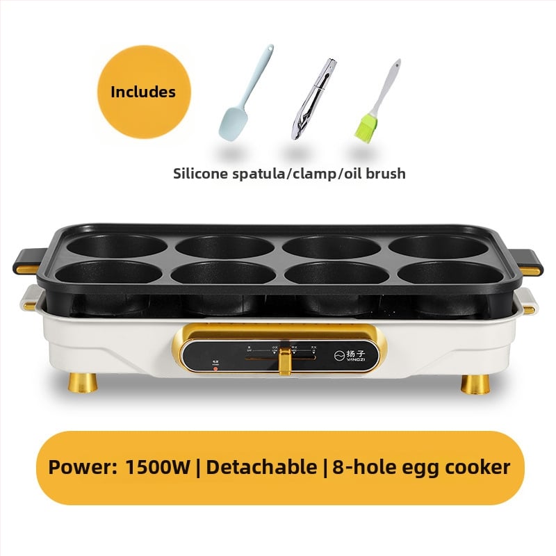 Tiganj za jaja s osam rupa, neprijanjajući, s aluminijskim poklopcem, kompatibilan s plinskim i indukcijskim pločama, model KL1540