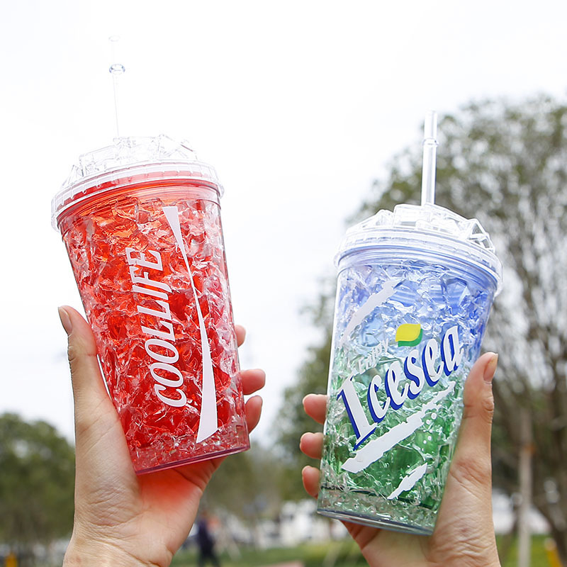 Чаша за студени напитки с двойна стена PS пластмаса подаръчна кутия печатано лого