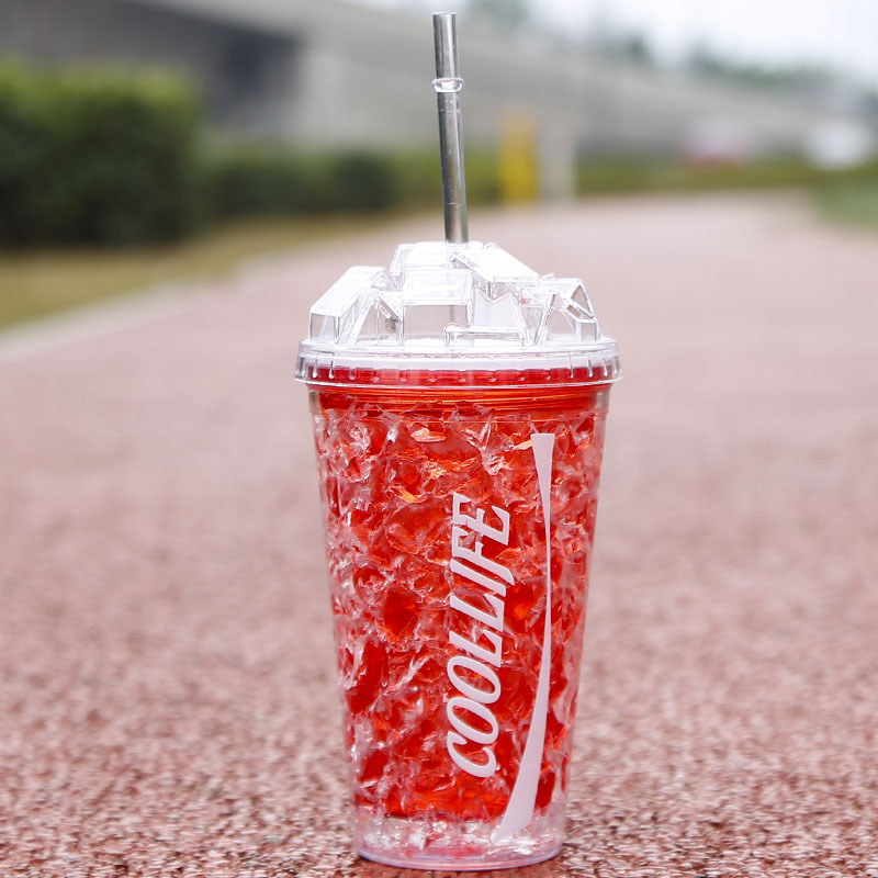 Чаша за студени напитки с двойна стена PS пластмаса подаръчна кутия печатано лого