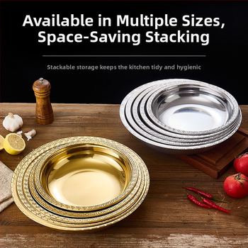 Πιάτο αστακού από ανοξείδωτο χάλυβα – στρογγυλό, φινίρισμα ηλεκτροπλατίωσης, δυνατότητα εκτύπωσης λογότυπου, διαθέσιμη προσαρμογή