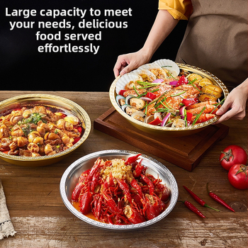 Πιάτο αστακού από ανοξείδωτο χάλυβα – στρογγυλό, φινίρισμα ηλεκτροπλατίωσης, δυνατότητα εκτύπωσης λογότυπου, διαθέσιμη προσαρμογή