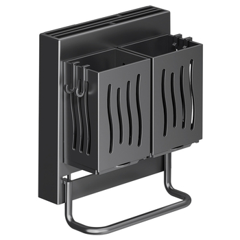 Επιτοίχιος πολυλειτουργικός κρατήρας μαχαιριών και εργαλείων κουζίνας με ενσωματωμένη θήκη για ξυλάκια, από ABS υλικό