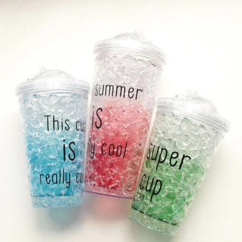 Пластмасова чаша със сламка, двойна стена за запазване на студено, печат на лого, възможност за персонализация, дизайн с букви и цифри, подходяща за офис, автомобил и чайна.