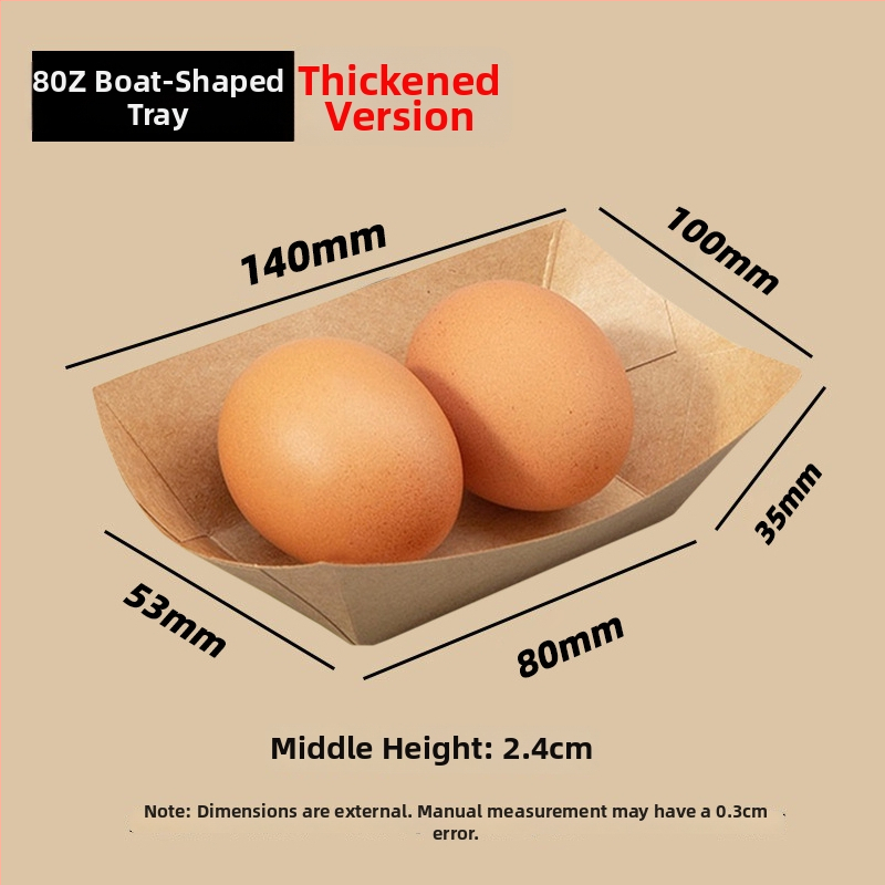 Jednorazová kraftová papierová krabička vo forme lode s otvoreným tanierom, 10 balení, potlač loga a prispôsobenie k dispozícii