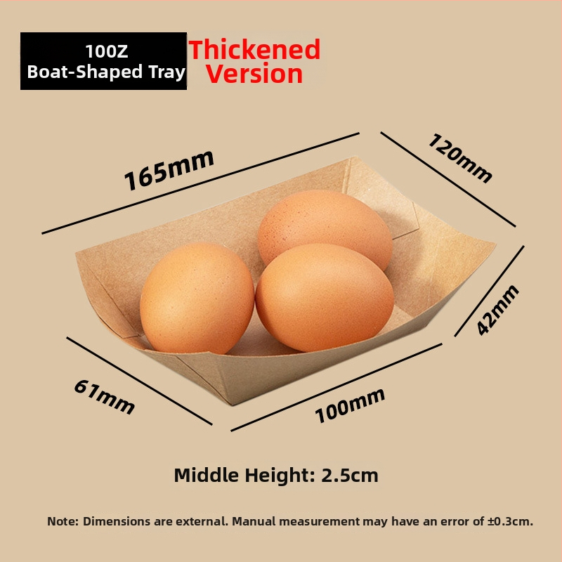 Jednorazová kraftová papierová krabička vo forme lode s otvoreným tanierom, 10 balení, potlač loga a prispôsobenie k dispozícii