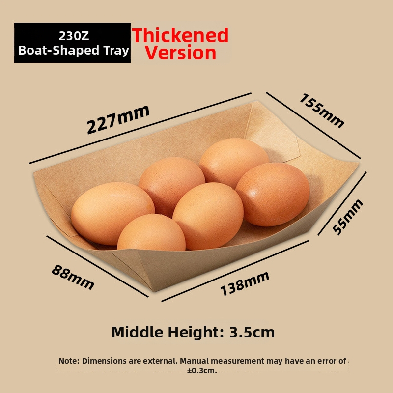 Jednorazová kraftová papierová krabička vo forme lode s otvoreným tanierom, 10 balení, potlač loga a prispôsobenie k dispozícii