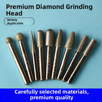 Diamantová brúsna hlava pre keramické obklady a gravírovanie jade, elektrická brúska z emery zliatiny, jemné zrno