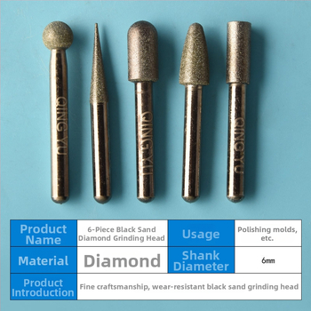 Diamantová brúsna hlava pre keramické obklady a gravírovanie jade, elektrická brúska z emery zliatiny, jemné zrno