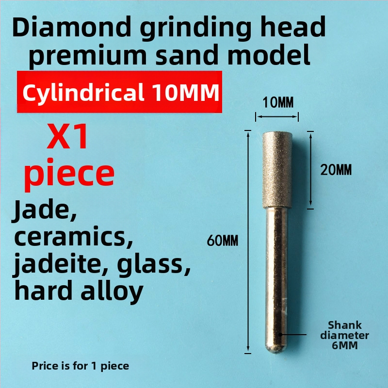 Diamantová brúsna hlava pre keramické obklady a gravírovanie jade, elektrická brúska z emery zliatiny, jemné zrno