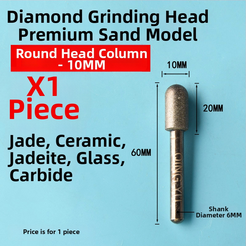 Diamantová brúsna hlava pre keramické obklady a gravírovanie jade, elektrická brúska z emery zliatiny, jemné zrno