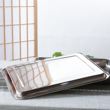 Ορθογώνιο πιάτο από ανοξείδωτο χάλυβα 201 για μπάρμπεκιου, ατμισμένο ρύζι και dumplings