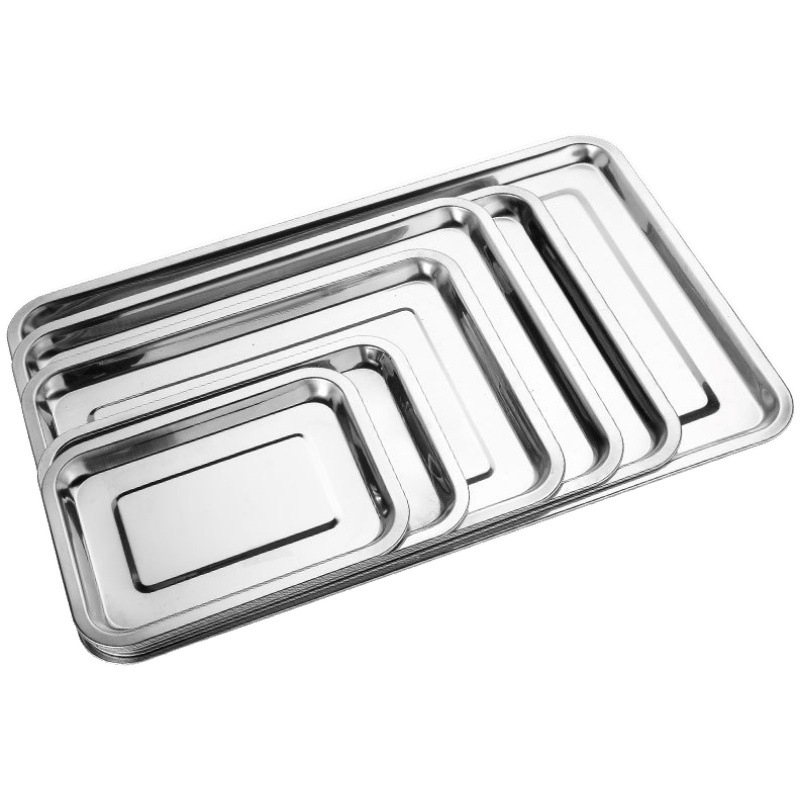 Ορθογώνιο πιάτο από ανοξείδωτο χάλυβα 201 για μπάρμπεκιου, ατμισμένο ρύζι και dumplings