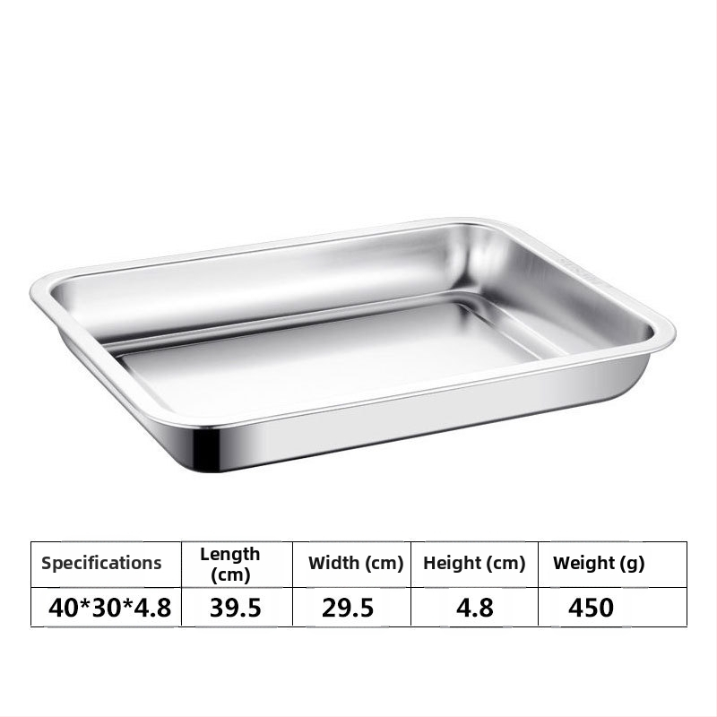 Ορθογώνιο πιάτο από ανοξείδωτο χάλυβα 201 για μπάρμπεκιου, ατμισμένο ρύζι και dumplings