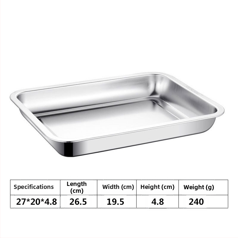 Ορθογώνιο πιάτο από ανοξείδωτο χάλυβα 201 για μπάρμπεκιου, ατμισμένο ρύζι και dumplings