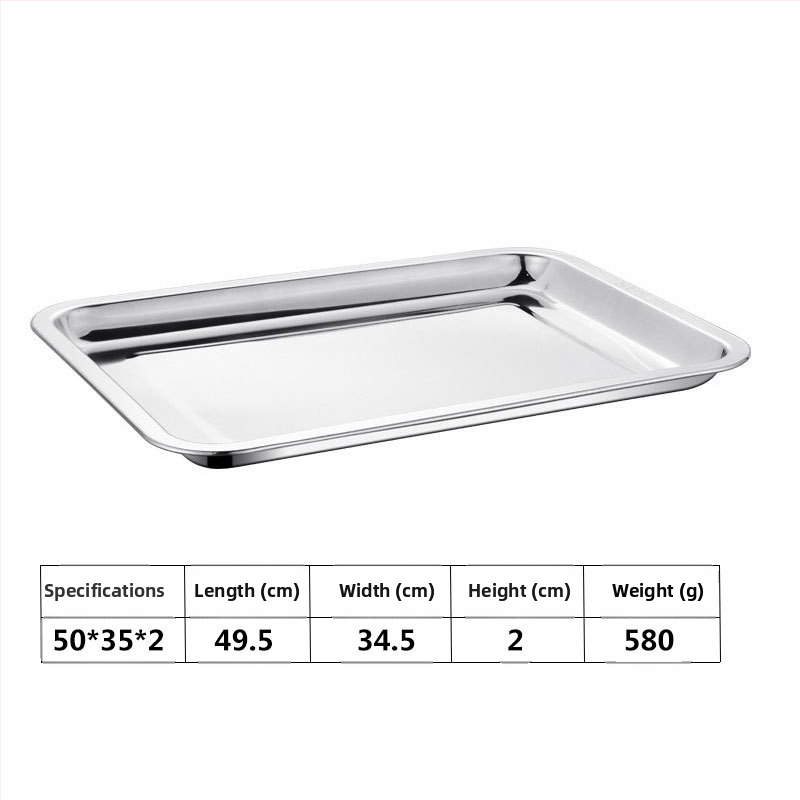 Ορθογώνιο πιάτο από ανοξείδωτο χάλυβα 201 για μπάρμπεκιου, ατμισμένο ρύζι και dumplings