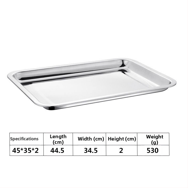 Ορθογώνιο πιάτο από ανοξείδωτο χάλυβα 201 για μπάρμπεκιου, ατμισμένο ρύζι και dumplings