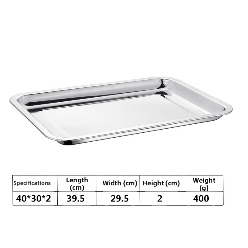 Ορθογώνιο πιάτο από ανοξείδωτο χάλυβα 201 για μπάρμπεκιου, ατμισμένο ρύζι και dumplings