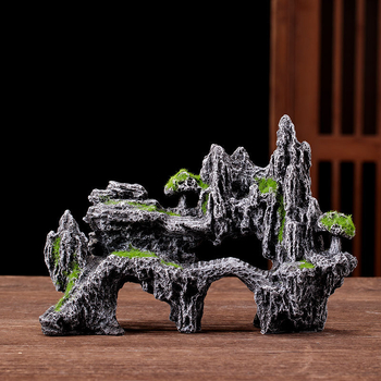 Fém rockery Bonsai tájkép dísz, kínai stílusú, félig kézi készítésű